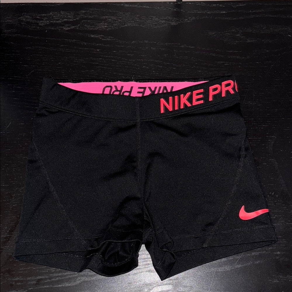 Nike Women's Athletic Shorts Black with Pink Accents